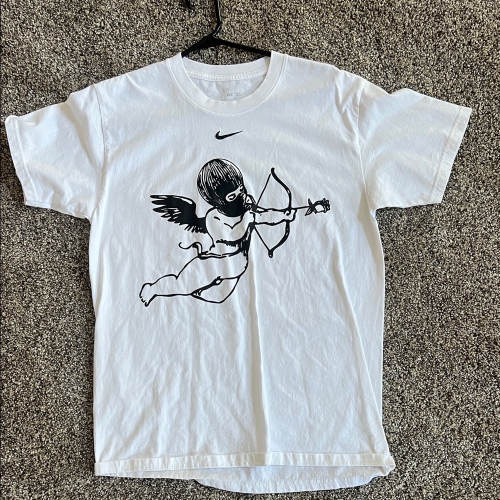 Nike White Tee with Black Graphic Design